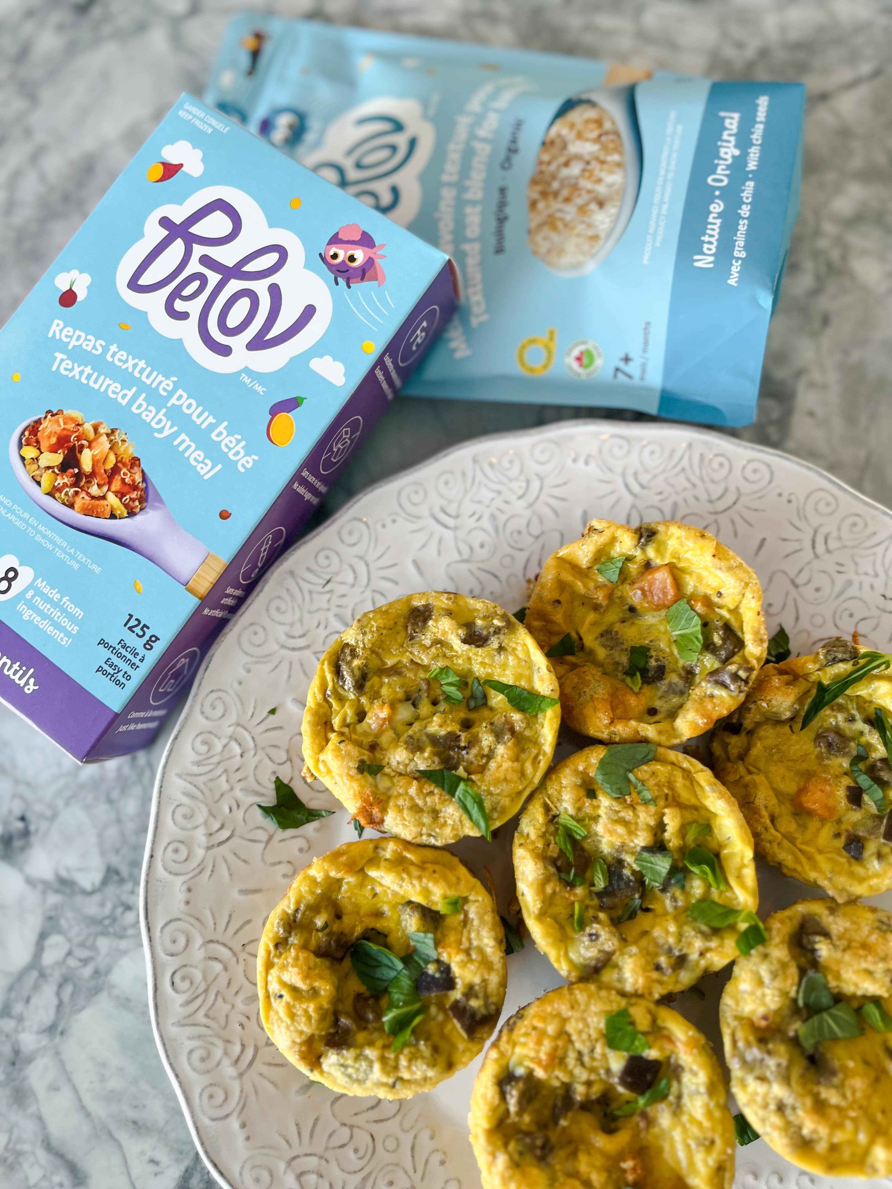 Bouchées pour bébé aux oeufs et légumes