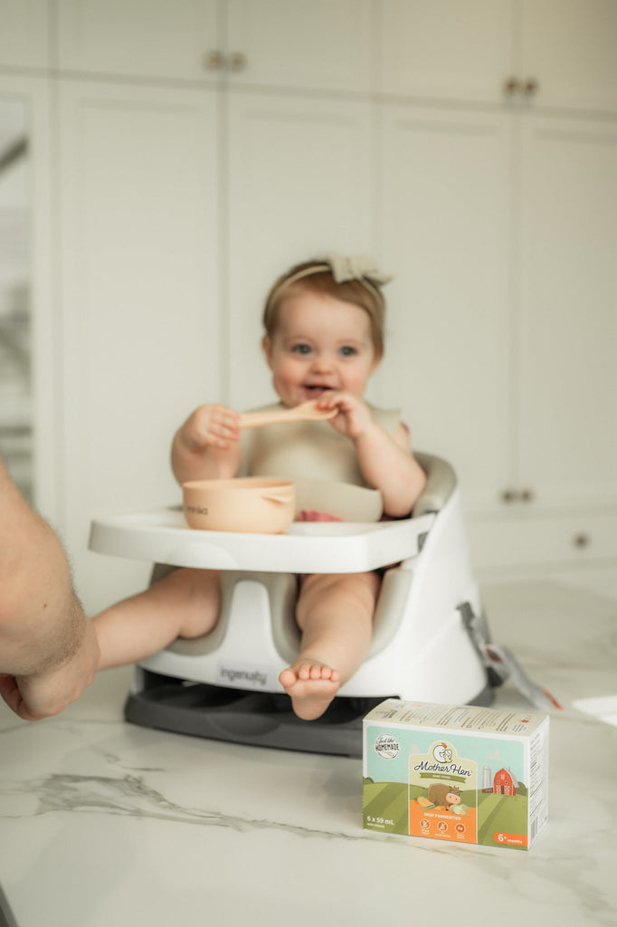 Les purées de La Mère Poule sont maintenant disponibles dans les CPE et garderies du Québec ! 🐣